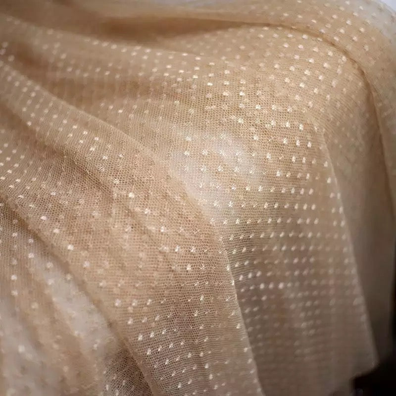 Jaquard Dot Stretchy Mesh Lace Fabric