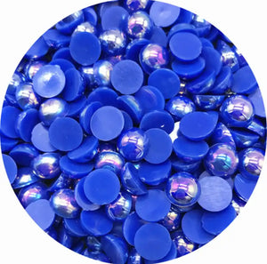 Royal Blue Half Round Pearl With Flat Back For Toys Making