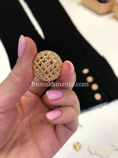 Hohle Krone Metallknöpfe Goldfarbe 25mm/23mm/18mm/15mm Pullover Mantel Dekoration Knöpfe Zubehör DIY 6 Teile/los