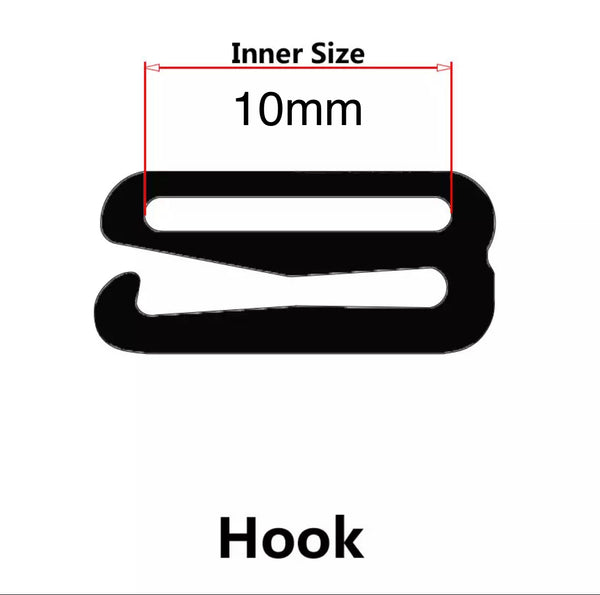 10Pcs 10mm Metal Adjustable Hooks For Lingerie Sewing