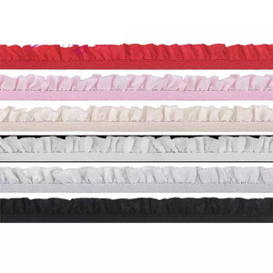 15 mm glänzendes Streifen-Rüschen-Spitzenbesatz-Gummiband für Unterwäsche, Dessous, DIY-Nähen und Basteln