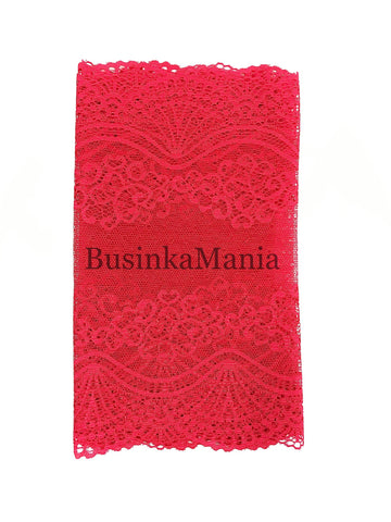 22.5cm Width Red Vintage Decoration Wide Elastic Stretch Lace Trim Fabric