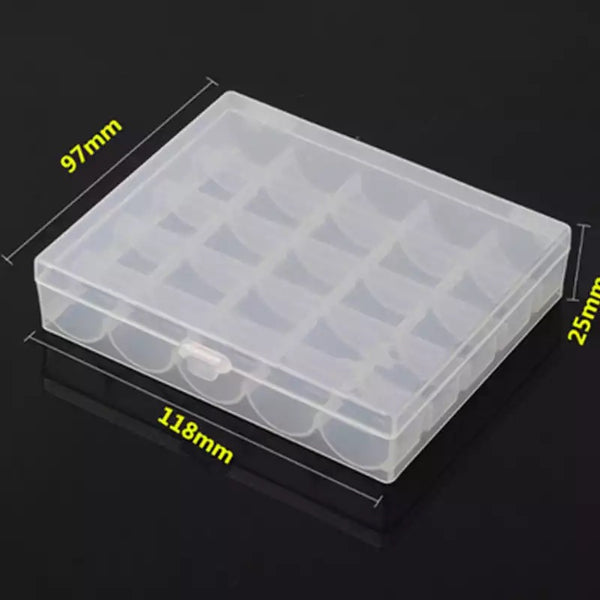 1set/lot Clear Plastic 25 Bobbins Sewing Machine Spools With Thread Storage Case Box For Home Sewing Accessories Sewing Tools
