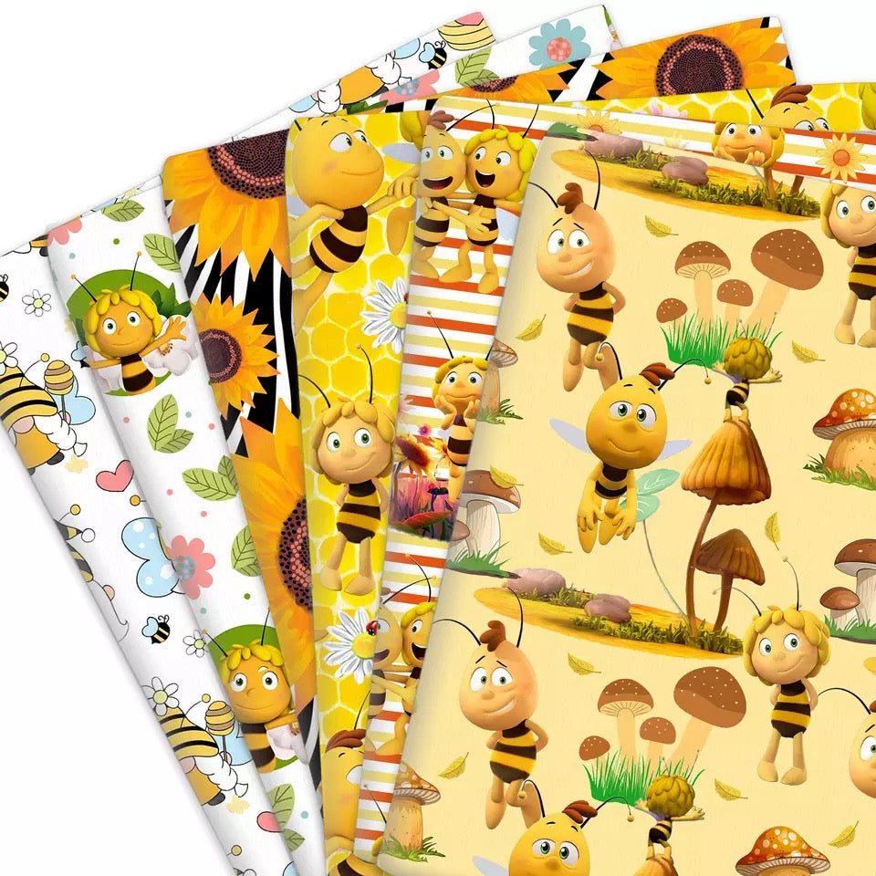 Bienendruck 50 * 145 cm 4-Wege-Stretch, elastischer, hochwertiger Stoff für Dessous