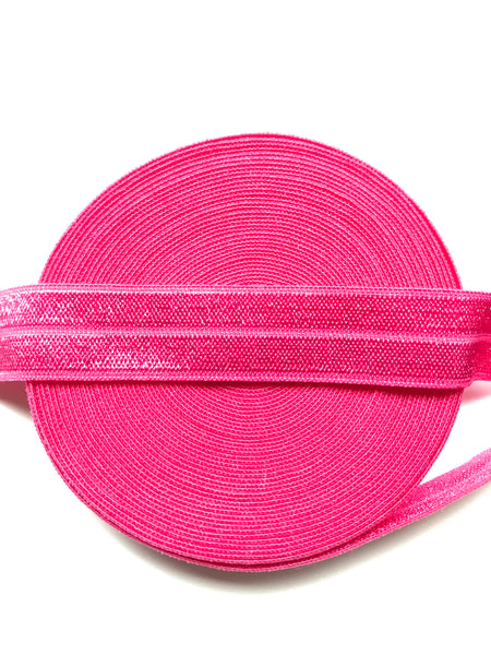 15mm Solid Shiny Fold Over Elastics