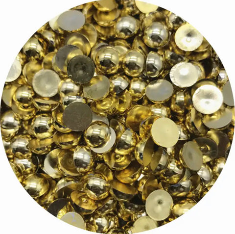 Gold Half Round Pearl With Flat Back For Toys Making