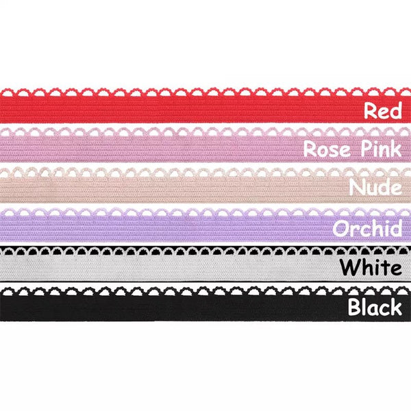 10 mm breites, elastisches Spandexband mit Spitzenbesatz für Unterwäsche, Dessous, DIY-Nähen und Basteln