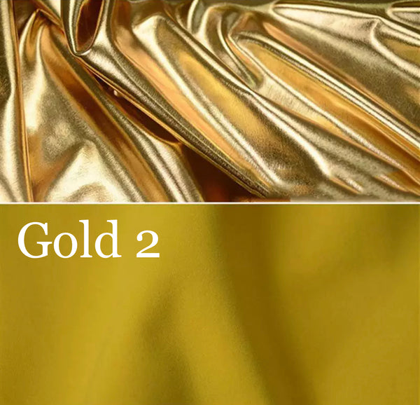 50 x 150 cm, 4-Wege-Stretch, glänzende Folie, bronzierendes PU-Leder, Spandex-Stoff, glänzendes Material