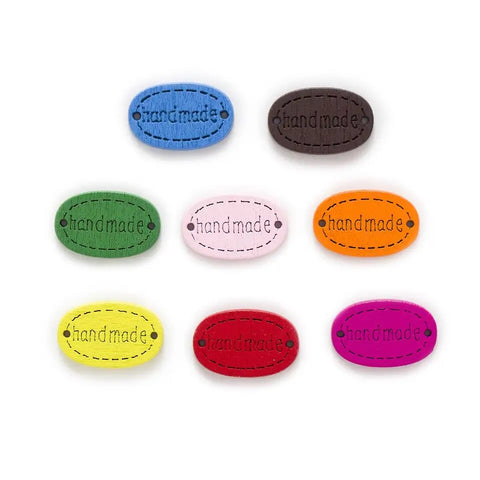 15Pcs Mixed Wooden Labels Handmade Tags Wooden Buttons