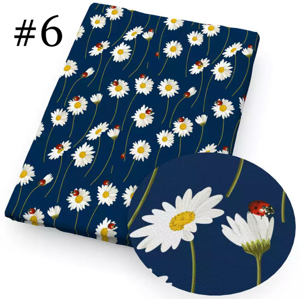 Gänseblümchen-Blumen-Druck, 50 x 145 cm, 4-Wege-Stretch, elastisch, hochwertiger Stoff für Dessous