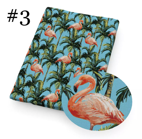 Flamingo-Druck, 50 x 145 cm, 4-Wege-Stretch, elastischer, hochwertiger Stoff für Dessous