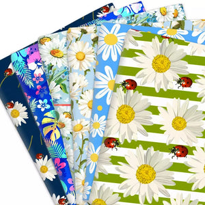 Daisy Flowers Print 50*145cm 4 Way Stretch Elastic High Quality Fabric For Lingerie