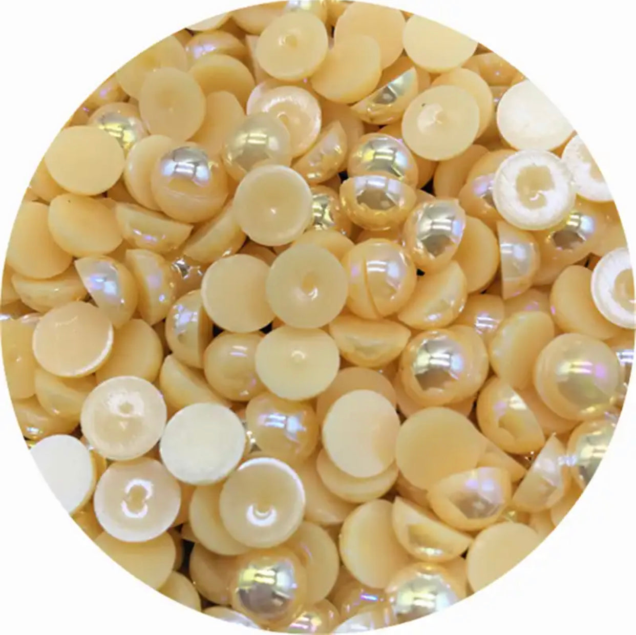 Pfirsichfarbene halbrunde Perle mit flacher Rückseite für die Spielzeugherstellung