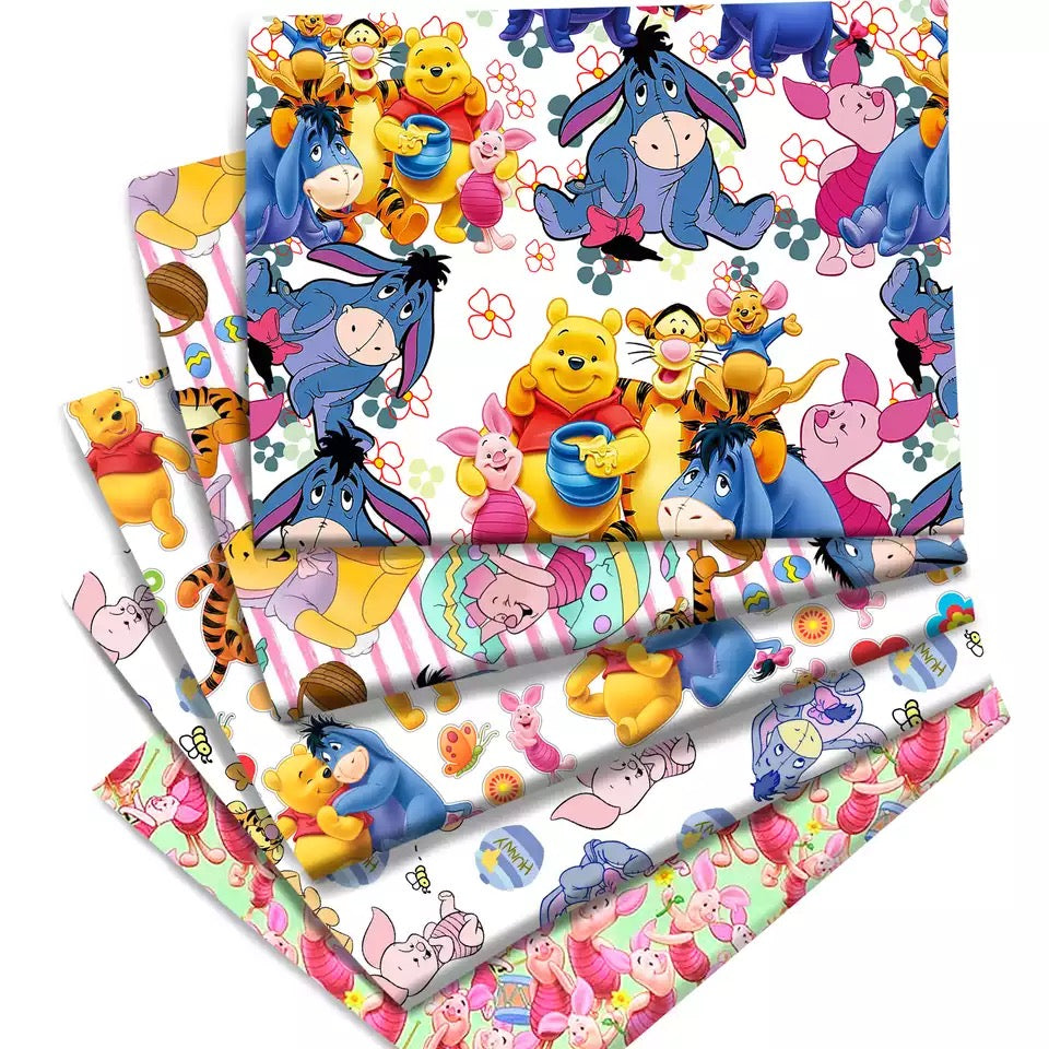 Disney Winnie The Pooh Print 50*145cm 4-Wege-Stretch elastischer hochwertiger Stoff für Dessous