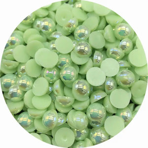 Light Green Half Round Pearl With Flat Back For Toys Making