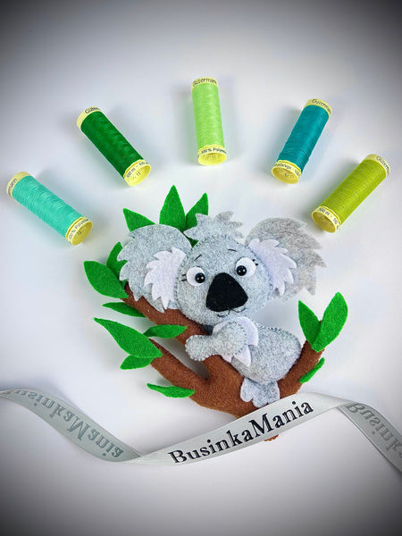Patrón de costura de fieltro de juguete Koala
